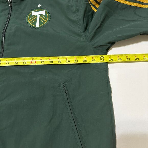 NWT ADIDAS Mens Jacket Large Green MLS Portland Timbers Anthem Reversible $110 - Picture 3 of 11